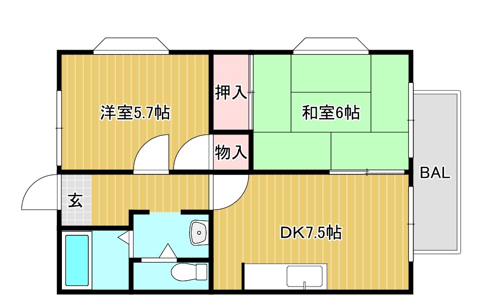 セラヴィ B棟 201号室 間取り