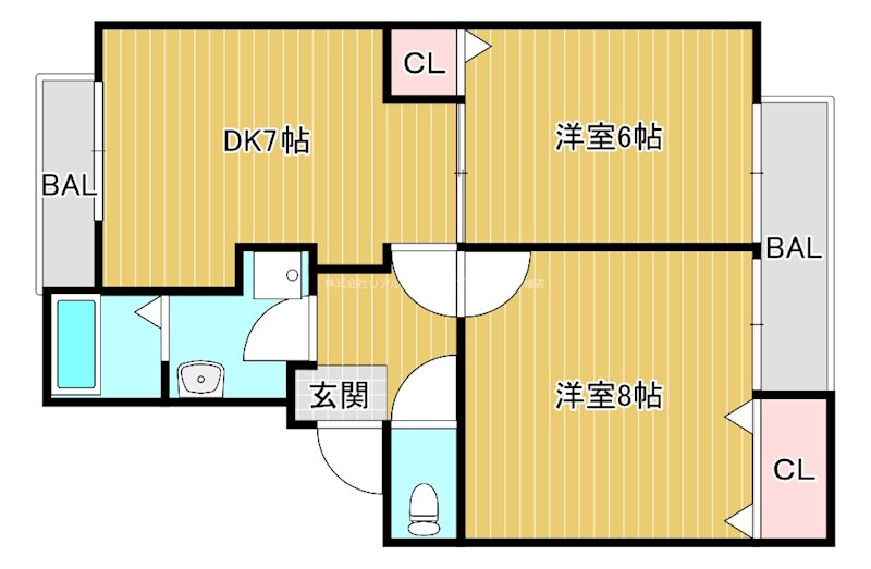 ラルジュ S107号室 間取り