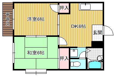 足利B 202号室 間取り