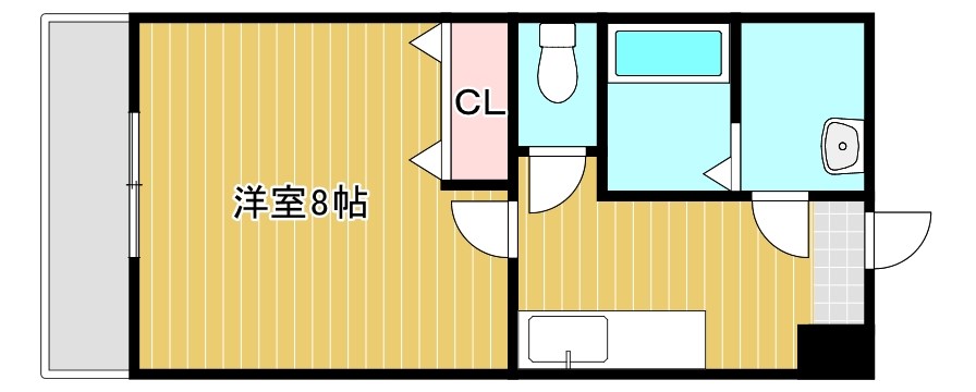 コスモハイツ愛知川 B103号室 間取り