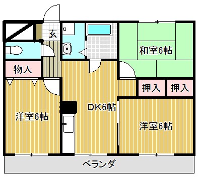 ソレイユ千 4-E号室 間取り
