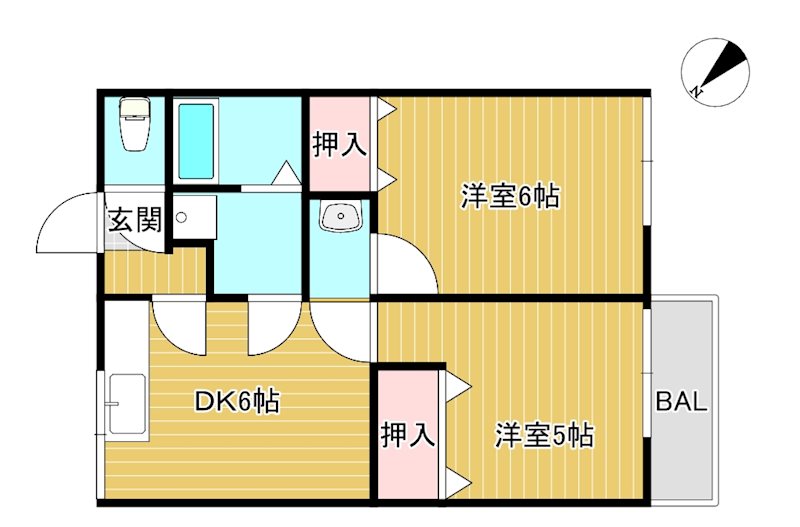 ナガヤマハイツ参番館 105号室 間取り
