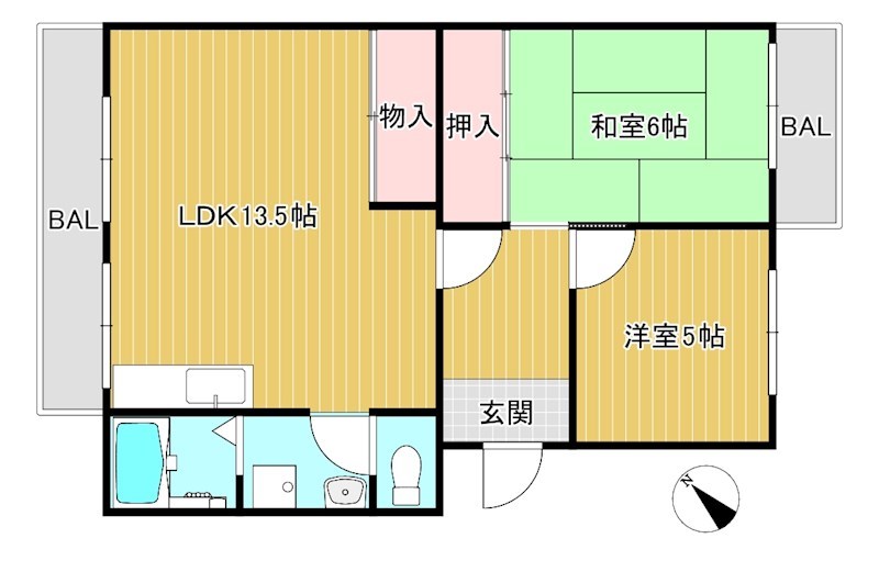 リヴェールJUN　 Ⅰ　202号室 間取り