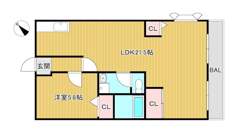 リヴェールJUN　 Ⅱ　406号室 間取り