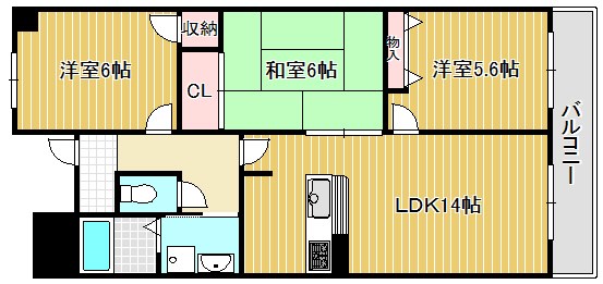 サンロイヤル栗東 803号室 間取り