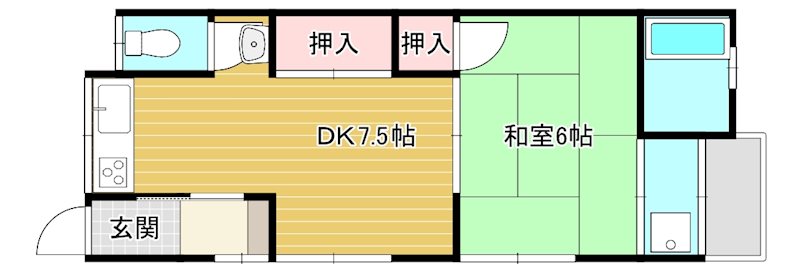 一幸ハイツ 201号室 間取り