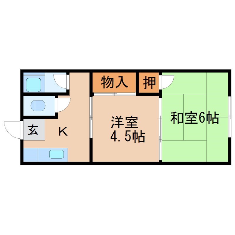 タナカハウス 202号室 間取り