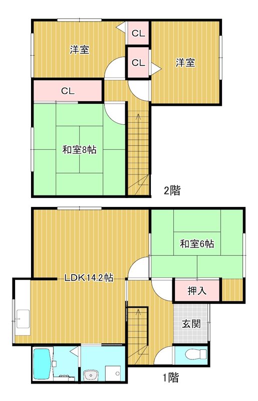 日夏町貸家 間取り