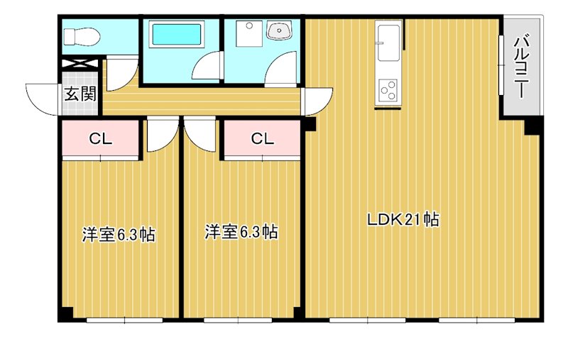 ユニコーポカワムラ 202号室 間取り
