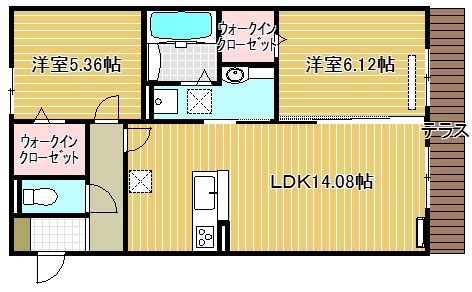 ラヴィベル栗東 101号室 間取り