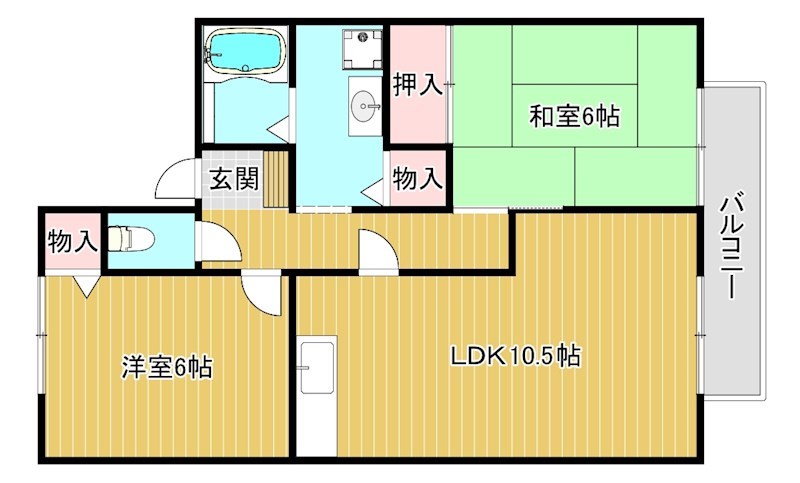 セリティー 205号室 間取り