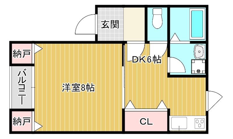ESハイツ弐番館（エスハイツ） 102号室 間取り