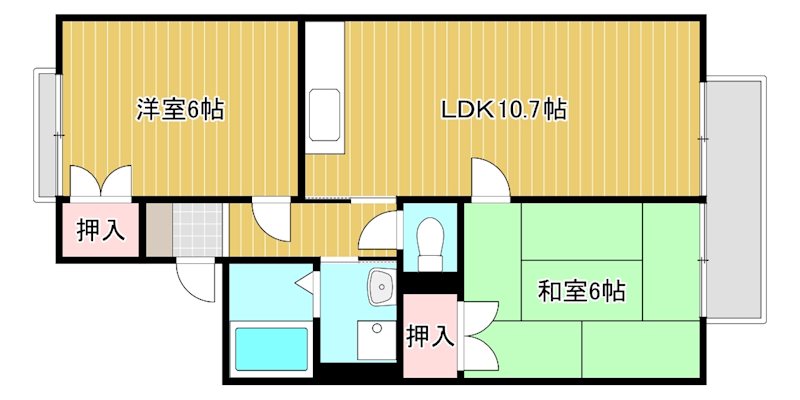 アイビハイツD棟  302号室 間取り