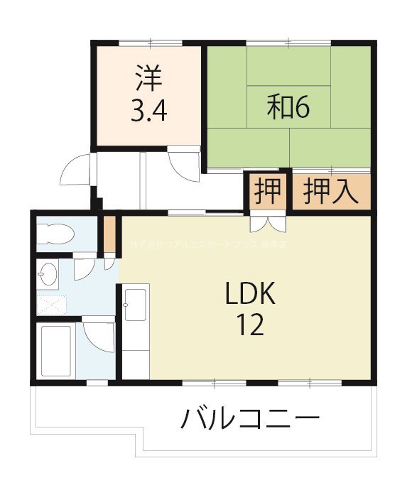 エルムハウス 401号室 間取り