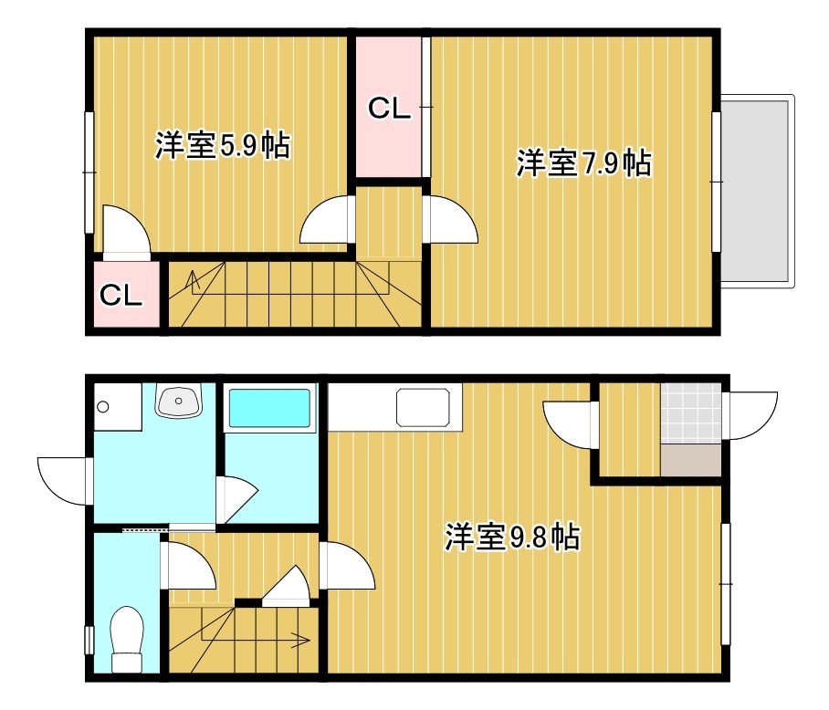 エルレーブ　A棟 6号室 間取り