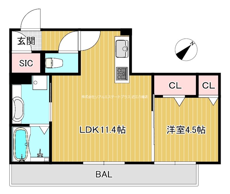 クレメント五箇荘 102号室 間取り