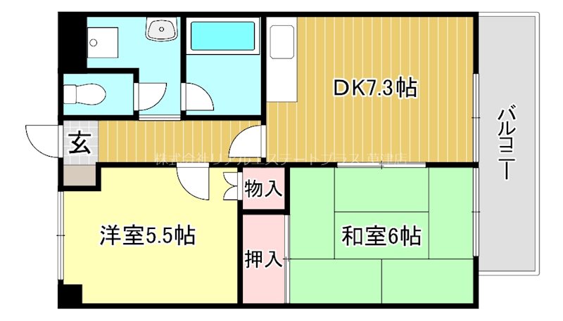 Kalen 3-D号室 間取り