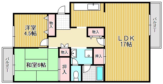 守山駅前東住宅4号棟 間取り