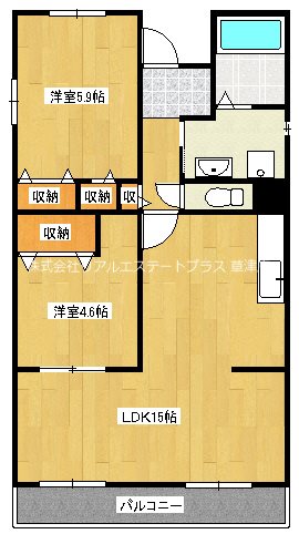 ベルヴィ栗東  320号室 間取り