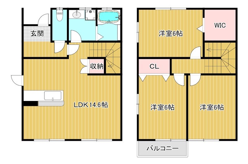ウエスト　ヴィラージュC 間取り