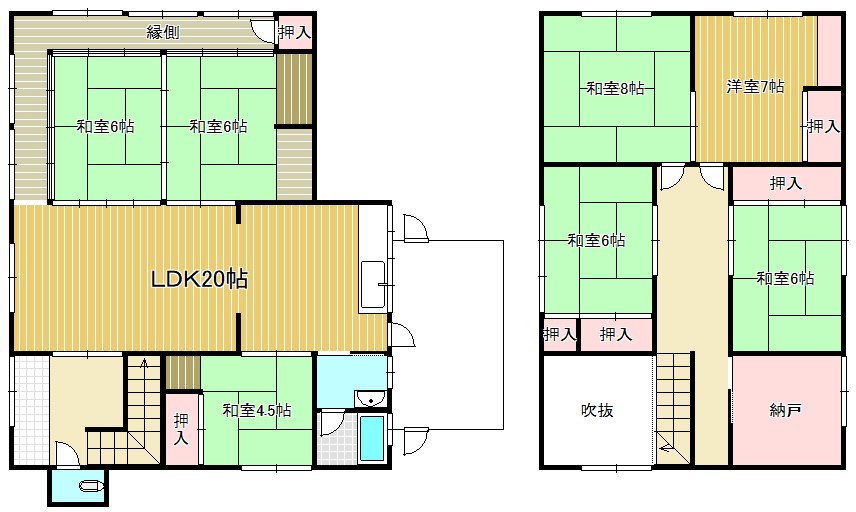 平野貸家 間取り