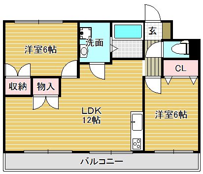 ソレイユ千　【播磨田町】 2-2号室 間取り