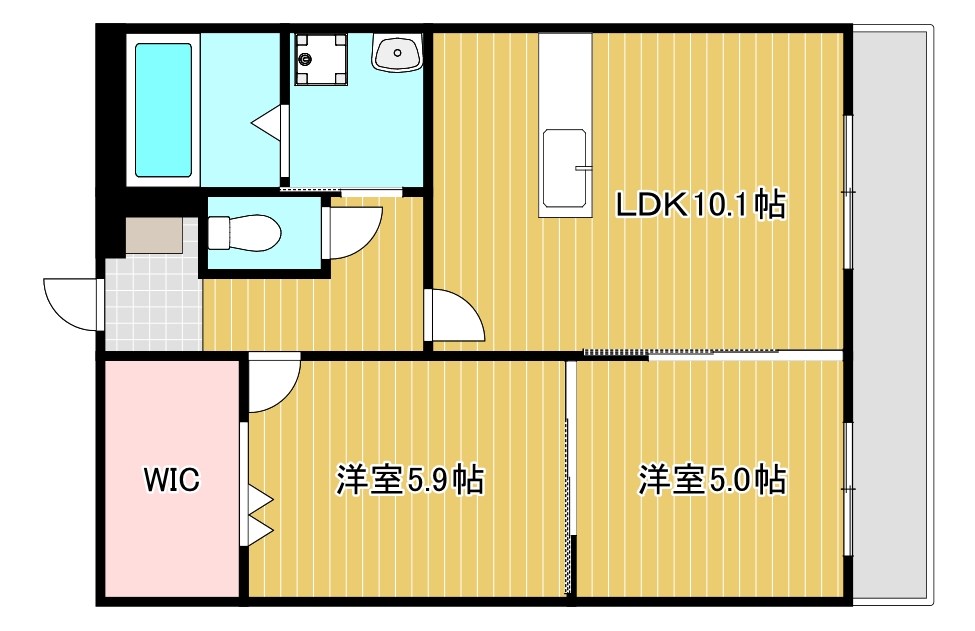 ベルフール 201号室 間取り