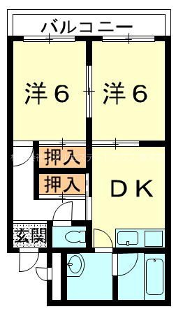 ハイツ中川 205号室 間取り