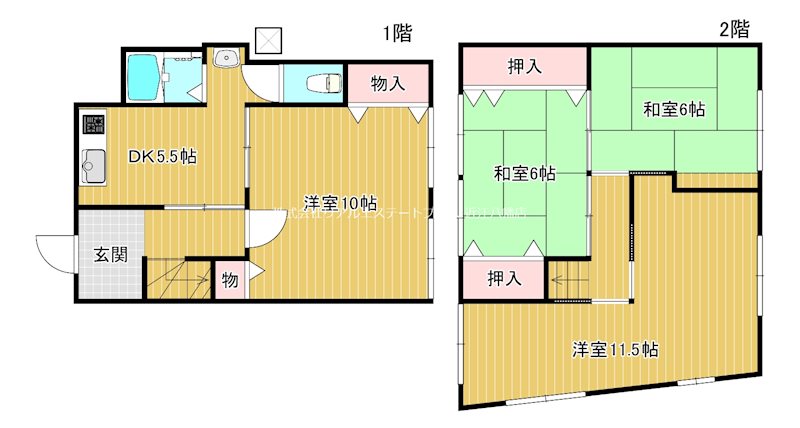 野洲市栄貸家 間取り