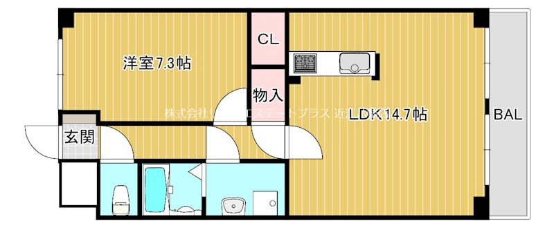 シオン 9B号室 間取り