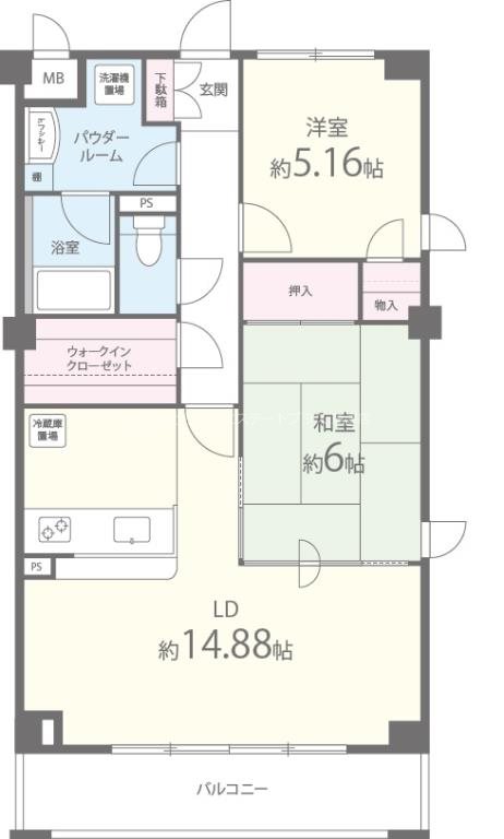 グランドゥール 303号室 間取り