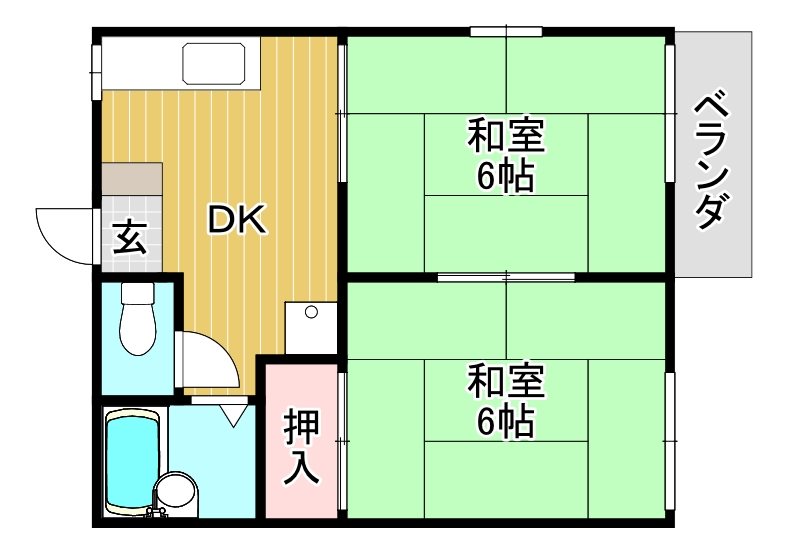 YUSA21 105号室 間取り