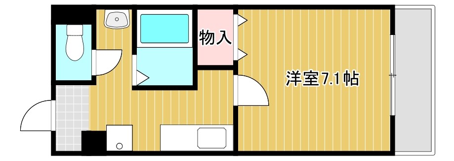 プラティーク 201号室 間取り