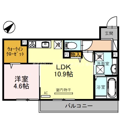 フラン苅原 102号室 間取り