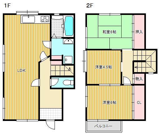 菩提寺西貸家 間取り