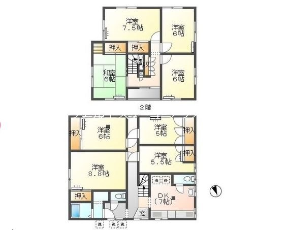 東沖野5丁目西川寮1号室 間取り