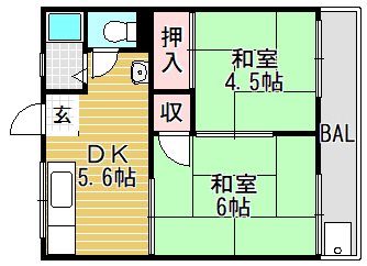 若葉ハイツ 21号室 間取り