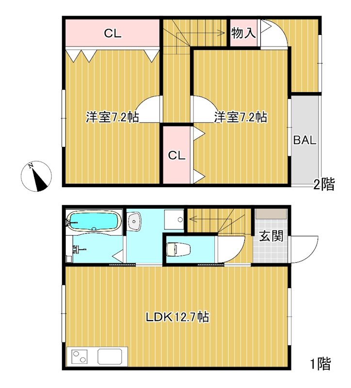 ジュモー 2号室 間取り