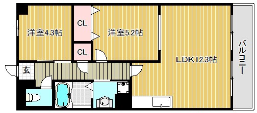 ヴィエナ栗東 403号室 間取り