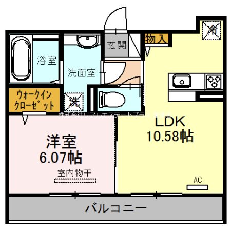 サザンクロス 103号室 間取り
