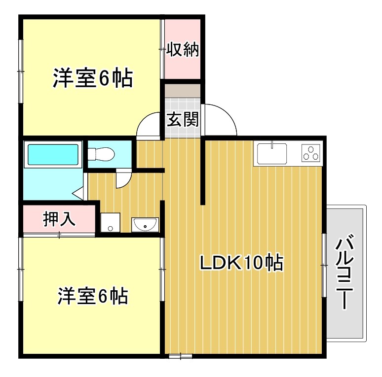 グリーンタウンハタケヤマA棟 101号室 間取り
