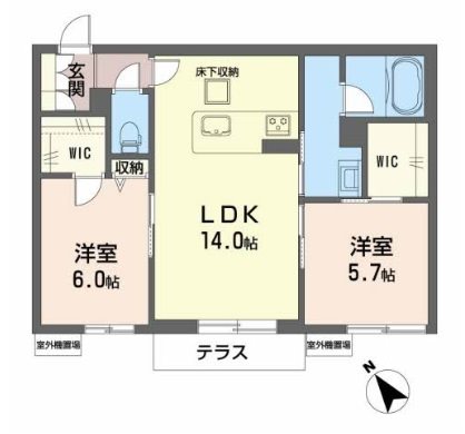 シャーメゾン　A  Katsube 102号室 間取り