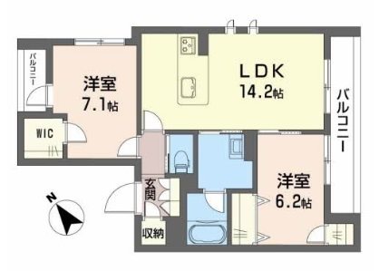 シャーメゾン　Ａ．Ｋａｔｓｕｂｅ 間取り