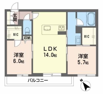 シャーメゾン　A Katube 間取り