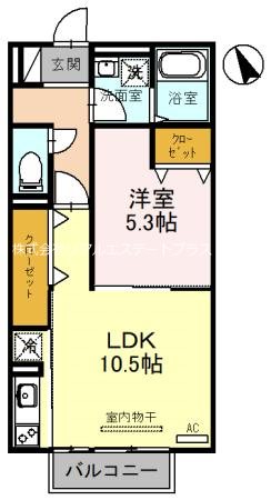 めぞん青い風 202号室 間取り