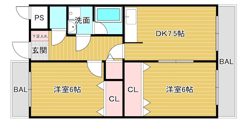 ルミエールⅡ 405号室 間取り