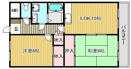 ルミエールⅡ 202号室 間取り