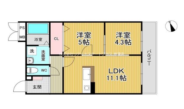A.A.O 102号室 間取り