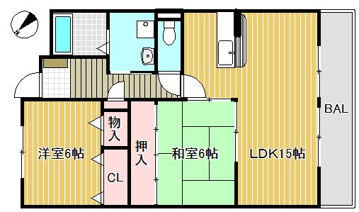 フローラ藤 201号室 間取り