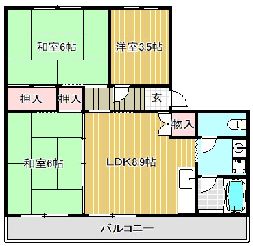 金ヶ森ハイツ 303号室 間取り